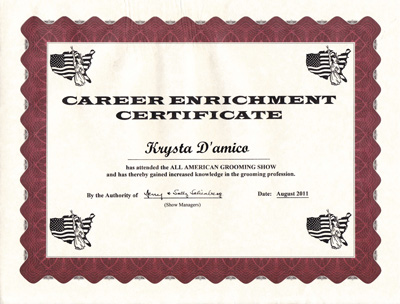 pet grooming certification